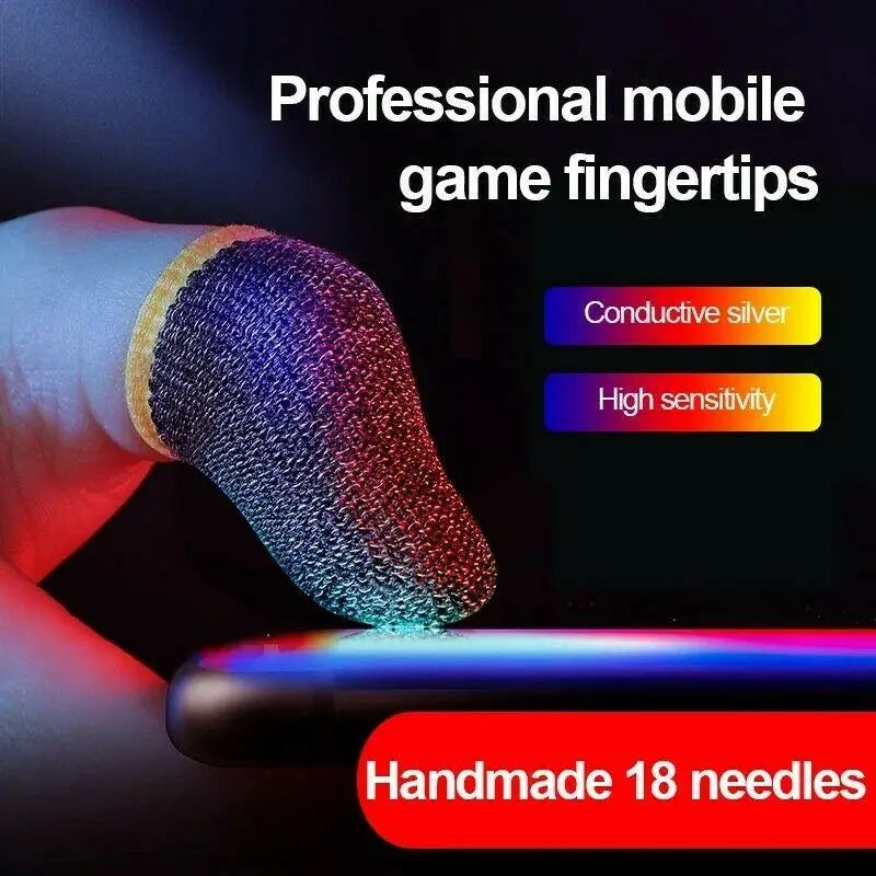 1 Pair Super Thin Gaming Finger Sleeve Breathable Fingertips