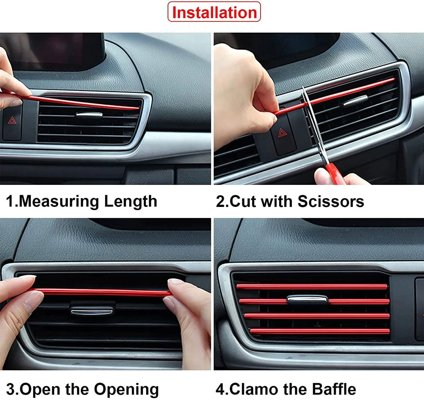 10Pcs 20cm Car Air Conditioner Outlet Decorative